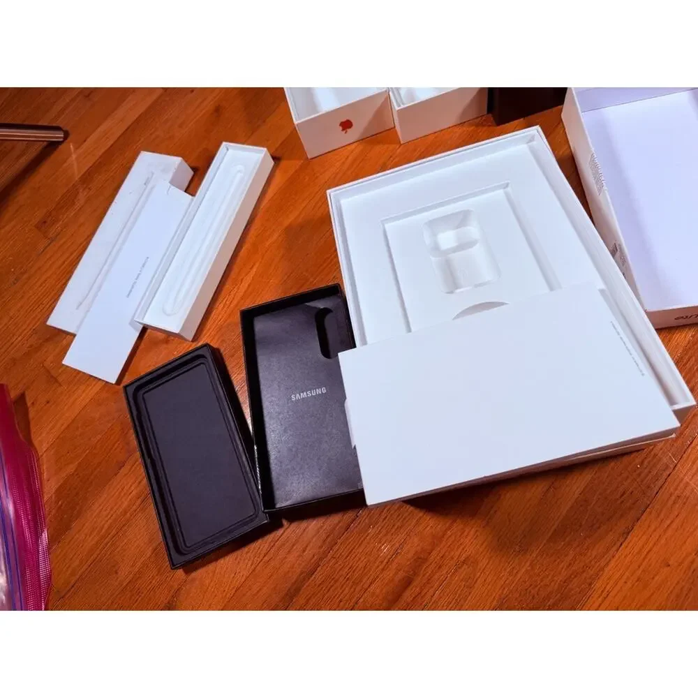 Empty Phone/Tablet Box Lot – Apple, Samsung Galaxy, iPad, AirPods/Pencil Packagi